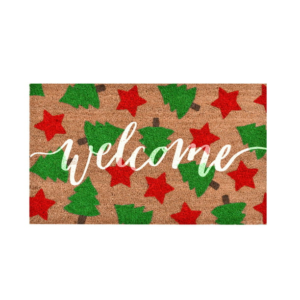 KIS Premium Quality Doormat Flocked Durable Modern Designs 16x28 Design 2 PET Friendly Recycled Rubber 